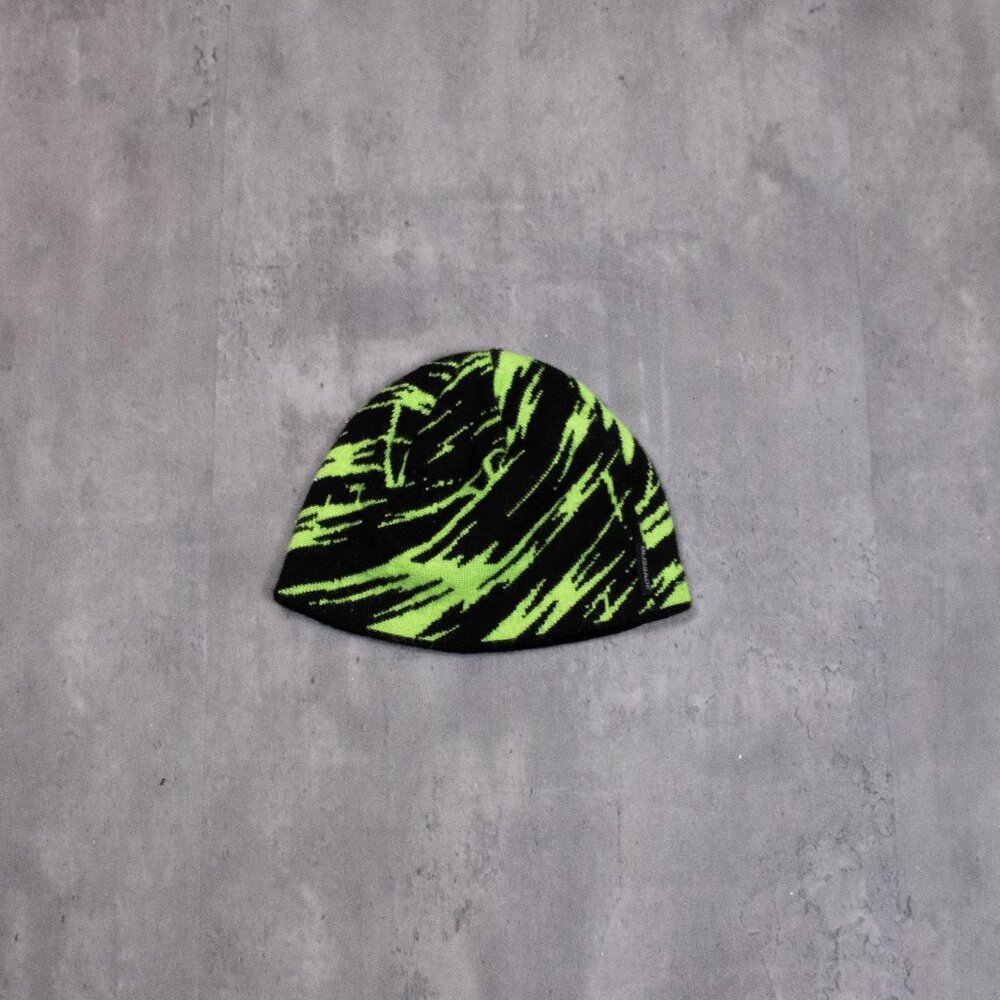 Vintage VTG Y2K 2000's Green All Over Pattern Skully Skull Cap‎